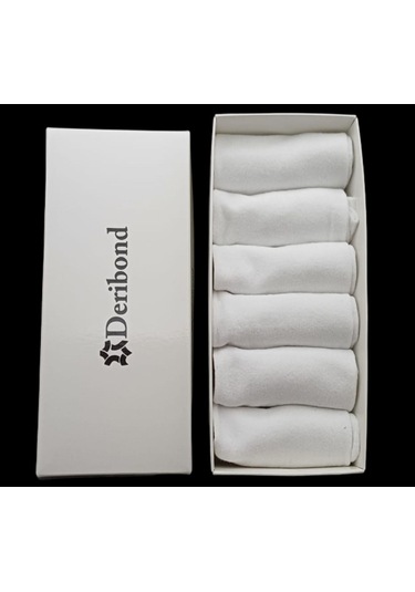 Deribond Pamuklu Patik Erkek Çorap 6 Adet Beyaz