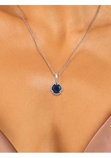 Torgovyj Dom Uvelir Holding 925 Ayar Büyük Taşlı Gümüş Kolye 277594302