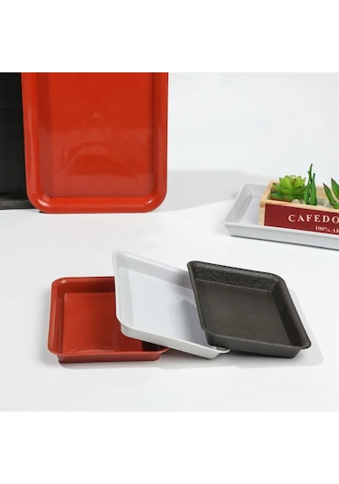 Black-22cmx15cm-1 Adet Plastik Dikdörtgen Dayanıklı Saksı Damlama Tepsileri Plastik Tepsi Tabakları Bitki Tabağı Kapalı Açık