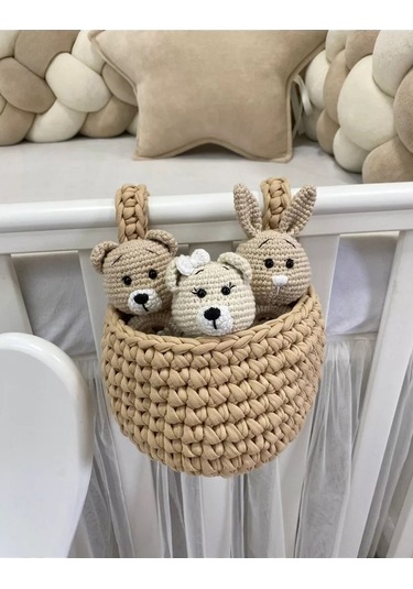 Sialia Knitting Bebek Karyolası İçin Örme Cep 211141870 Bej