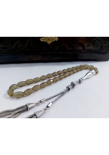 El İşi Arpa Kesim Gümüş İmame-püskül Zultanit Tesbih Ölçü6.5x9