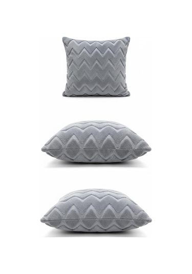 Linen Bohem Soft Punch Gri Kırlent Kılıfı 2 Adet 43x43 Gri