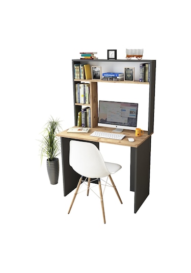 Robinhome Robin Home Cornelia No 2 Çalışma Masası Kitaplık Çam Gri Antrasit