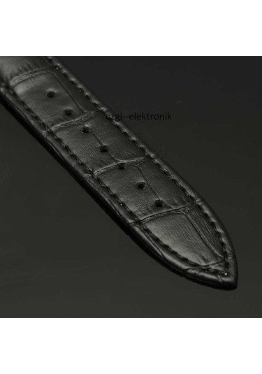 Bizon Deri Saat Kayışı 22Mm Spor Siyah Klipsli Saat Kordonu (305759555)