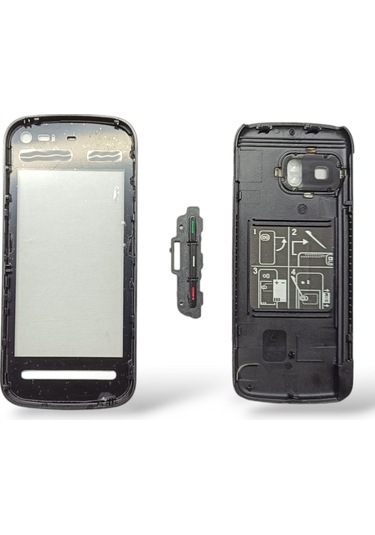 Nokia 5800 Kapak Nokia 5800 Uyumlu Siyah Ön Kapak Arka Kapak Tuş