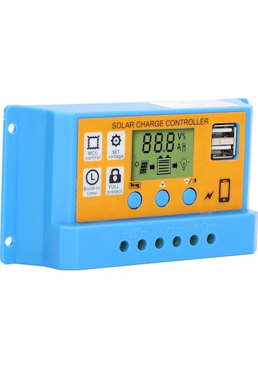 Electric 12v-24v Dijital Güneş Şarj Kontrolcüsü, Akıllı Regülatör, 30a, 390w, 12v/780w, Usb Şarj, Solar Panel Regulator