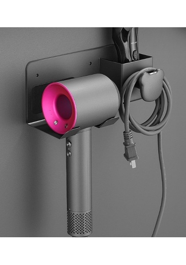 Lichen Saç Kurutma Makinesi Tutacağı, Zımbasız, Paslanmaz Çelik Gri