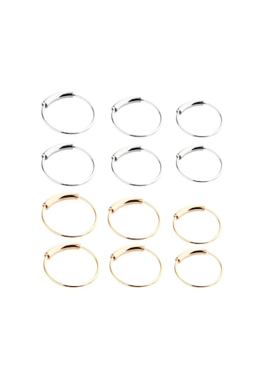 Suntek 2 Adet Burun Halkası Hoop Tragus Helix Kulak 6mm-gümüş Mavi - Gümüş