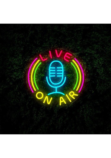 Twins Led Live On Air Yazılı Ve Şekilli Neon Tabela Çok Renkli Model:model:64753366 Çok Renkli
