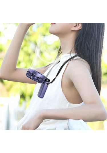 Taşınabilir El Fanı Ofis Masaüstü Çok Fonksiyonlu Katlanır Çift Başlı Küçük Fan, Boyun Ipi Pe51c3 Var Ayaklı Mor 5 Adetten Az