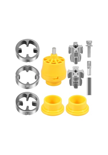 Yifomall Elektrikli Pvc Boru Diş Açma Seti - Çift Uçlu 1/2"-1" Diş Açma Aparatı Matkap Uyumlu