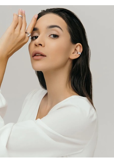 Fly Jewelry 925 Ayar Gümüş Falanks Yüzüğü 293322340 Gri