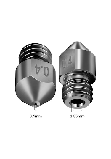 Shineyee Mk8 Sert Çelik Nozzle 0.4mm Boyutlu 3d Yazıcı Aksesuarı - 6 Adet Paket