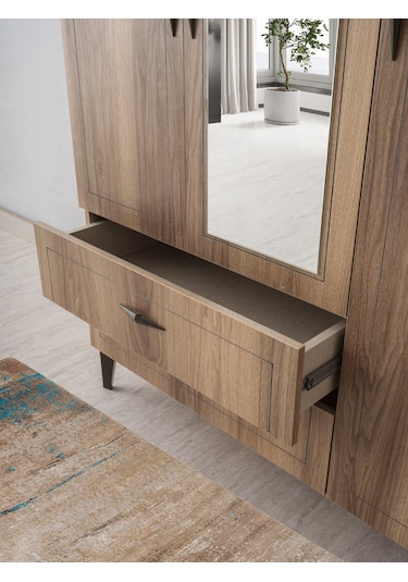 Hazar 3 Kapılı 2 Çekmeceli Gardırop Elbise Dolabı 120x47x200