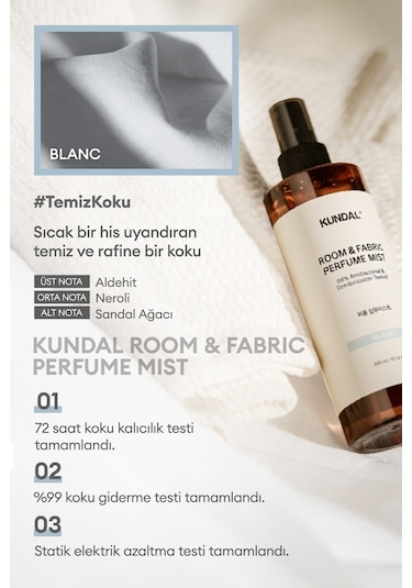 Oda Ve Kumaş Kokusu Kundal Room & Fabric Perfume Mist Blanc Karışık