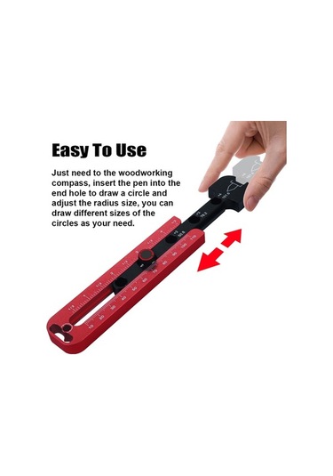 Ebitda Kolay Kullanımlı Ahşap Pergel: Metrik/inç Lazer İşlemeli Alüminyum 154mm Kolay Montaj, Hafif Taşınabilir, Marangozluk İçin Uygun