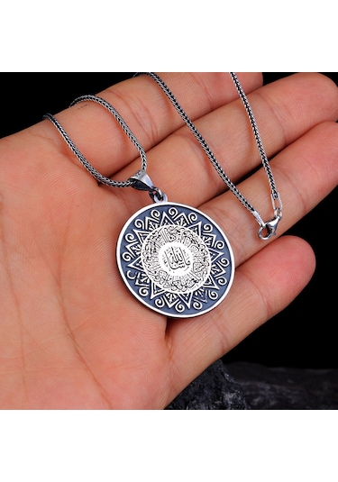 Ayetel Kürsi Yazılı Model 925 Ayar Gümüş Kolye