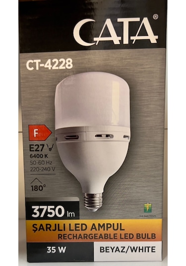 Cata 35 Watt E27 Duylu Şarjlı Led Ampul Ct-4228 Beyaz Işık