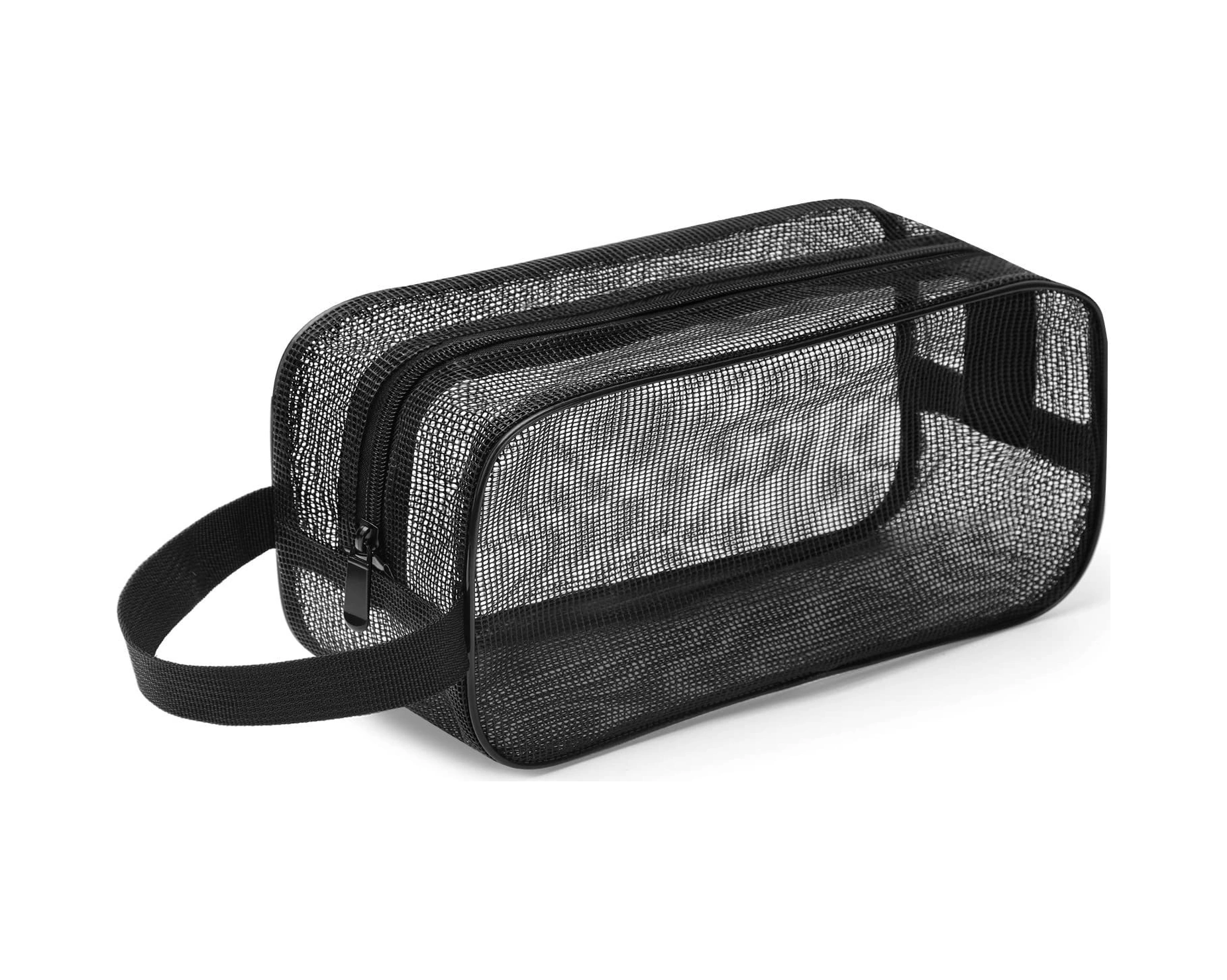 Yunboo Siyah Mesh Taşınabilir Kişisel Bakım Çantası - Tek Askılı Depolama Çantası Siyah