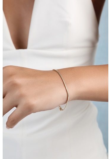 Altınkesesi Kadın Altın Balıksırtı Parlak Bileklik - Sarı Altın