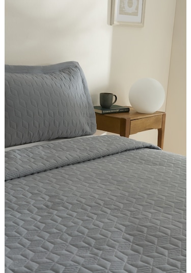 Karaca Home Liora Çift Kişilik Yatak Örtüsü Antrasit Antrasit