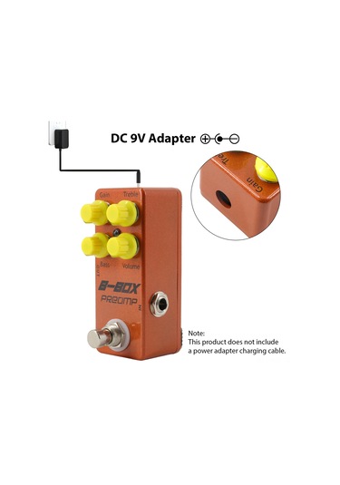 Ruicoo Elektro Gitar Efekt Pedalı, Ön Aşama Tek Blok, Gerçek Bypass Anahtarı, Dönme Kontrolleri, Çinko Alaşımlı Kasa, Turuncu