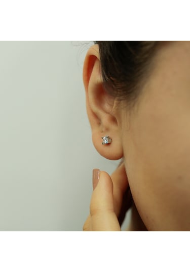 Lova F Renk 0.40 Karat Pırlanta Tektaş Küpe - 3010002