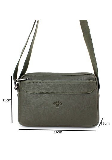 Unisex Haki Renk Orta Boy Askılı Postacı Omuz Çantası Haki