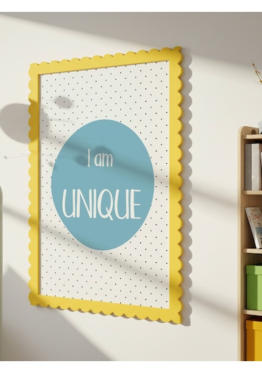 I Am Unique Dijital Baskı Poster Mavi Çerçevesiz
