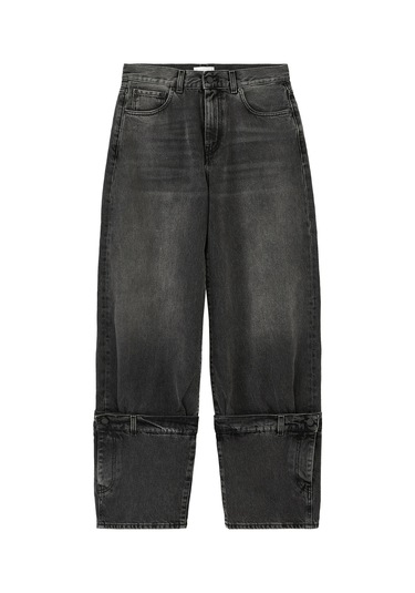 Haikure Geniş Paça Kadın Kot Pantolon Mavi