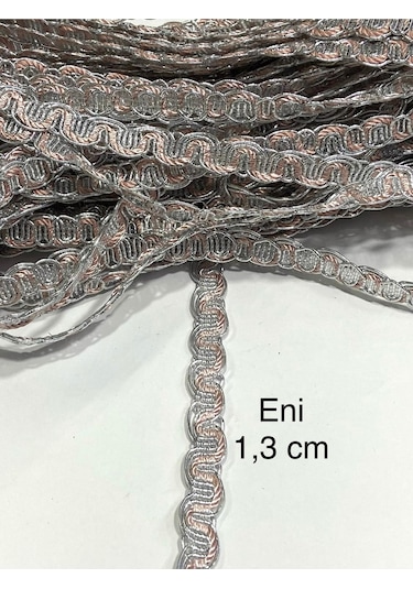 Dekoratif Şerit / Örtü Koltuk Seccade Şeriti Harcı / 17 Metre / Gümüş & Pembe