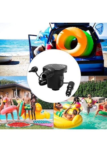 Trendooze Yatağı Taşınabilir Siyah Şişirici Şişirici Pompası Pompa Oto Kamp Hava Hava Hava Elektrikli Dc Bot Araba 50w 12v Hi Çok Renkli