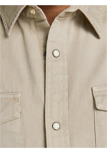 Jack Jones Erkek Denim Gömlek Jjesherıdan 12138115 Bej