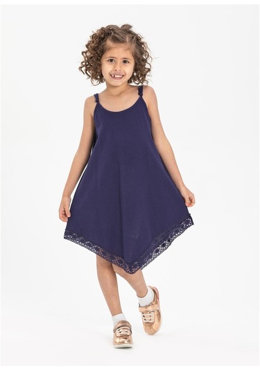 Çağla Şile Bezi Kız Çocuk Elbise Mor Mor