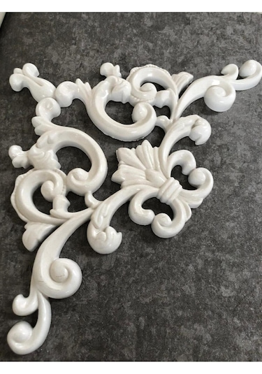 Decomarket Dekoratif Boyanabilir Duvar Çıtası Köşe Motifi Beyaz Model:xa277