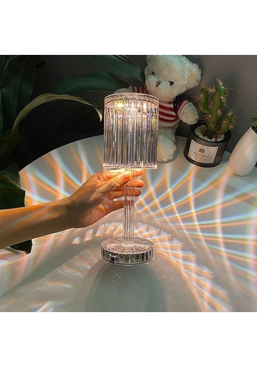 Kristal Elmas Masa Lambası, Dokunmatik Kontrollü Rgb Renkli Işık, Yatak Odası Romantik Atmo Akrilik Usb Şarj Gece Lambası 56799784 Diğer Diğer