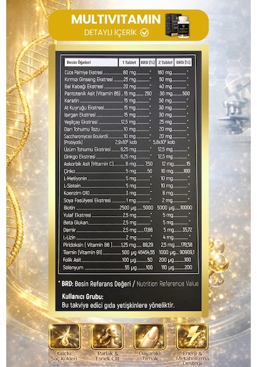 Dr.sammy's Quarine Saç,tırnak,cilt,vücut Vitamini Bitkisel Tablet 60 Tablet