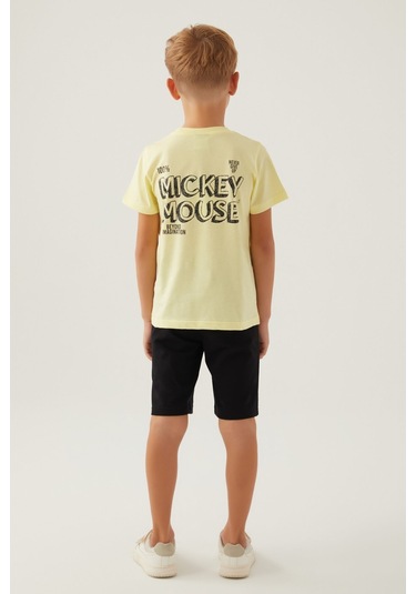 Mickey Mouse Beyond Açık Sarı Erkek Çocuk Bermuda Takım 5274-42798 Açık Sarı