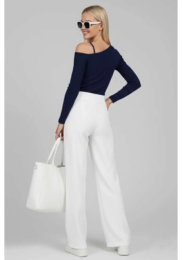 Tek Omuz İpli Bluz Lacivert T4328 Lacivert