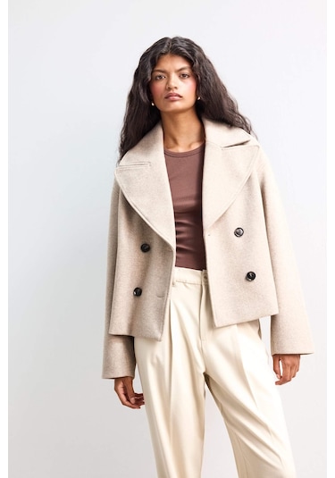 Defacto Regular Fit Düğmeli Kaşe Kaban E8646ax25aubg501 Bej