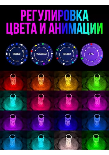 Menko Şarj Edilebilir Gece Lambası Kristal 218181569 Şeffaf Kristal