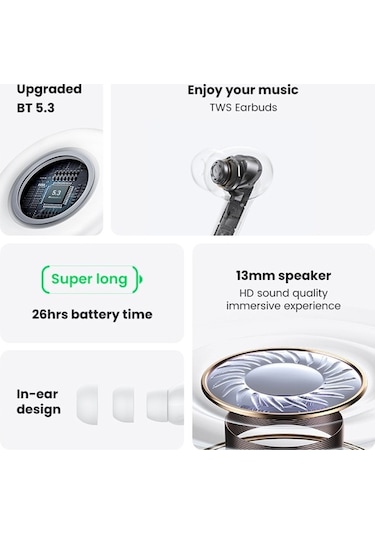 Prestigegoods Usams Xd18 X-don Serisi Tws Kulak İçi Kulaklık, Bluetooth 5.3, Mini, Dokunmatik, 13mm Hopör, 20hz-20khz, 3h Arama Süresi