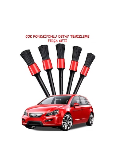 Oto Motto Oto Detay Fırçası Seti 5'li Farklı Boyutlarda Detay Fırçası Araba Oto Klima Temizleme Fırçası