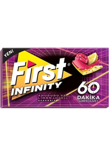 First Infinity Ahududu ve Limon Aromalı Şekersiz Tatlandırıcılı Sakız 3'lü