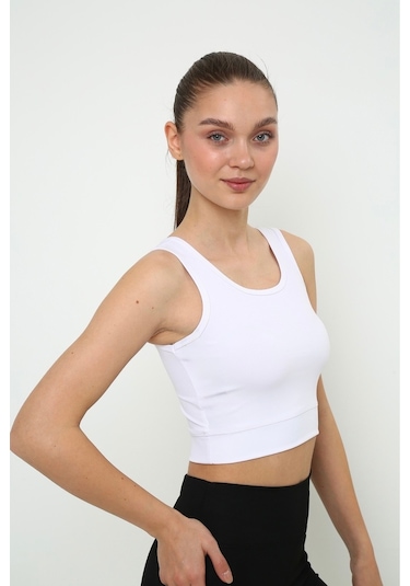 Newco Askılı Body Crop Top Üst - Beyaz Beyaz