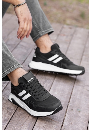 Gordon Günlük Ortopedik Erkek Sneaker Spor Ayakkabı Siyah-beyaz