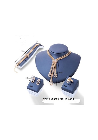 Trend Kolye, Tam Takı Seti 18 Gp Sevgililer Günü, Ahşap Kutu