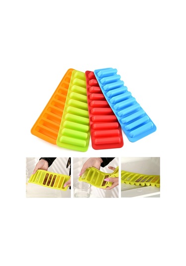 Yaratıcı Silikon Buz Küpü Tepsi Kalıp Parmak 10 Izgara Çikolata Mavi
