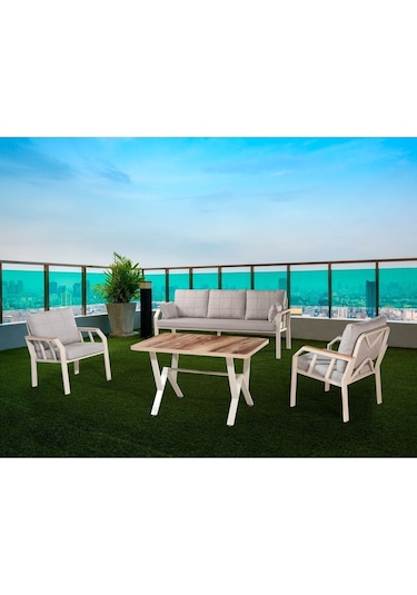 Tu Tienda 3 1 1 Masa Bahçe Balkon Mobilyası,sütlü Kahve Zahaviy