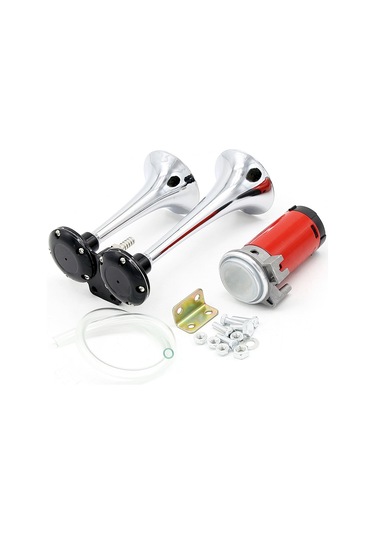 Springsun 12v Çift Trompetli Elektrikli Hava Klarneti, 130db Yüksek Ses, Araç Ve Gemi Uyarı Sistemi, Dayanıklı Çinko Alaşımlı